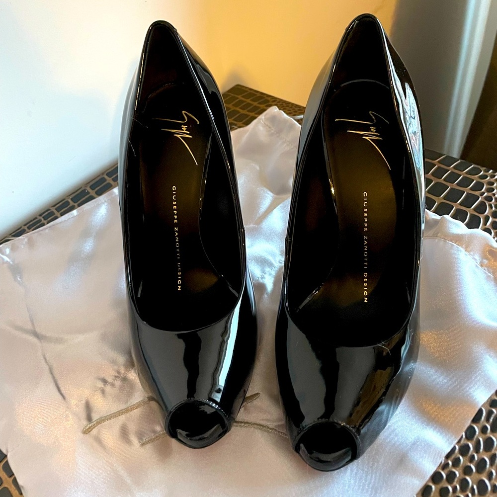 giuseppe.zanotti heels genuine . Like new. worn once. Comes with box
